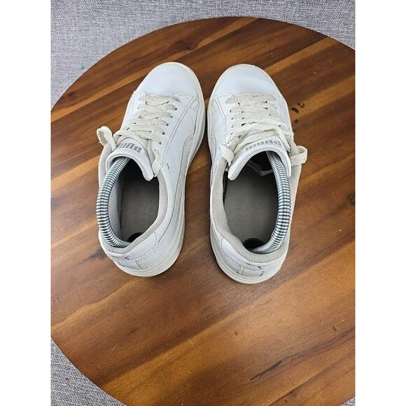 PUMA Smash Platform v3 White Silver Sneakers‎ Women’s US 7.5 EU 38 Casual Shoes - Picture 9 of 14